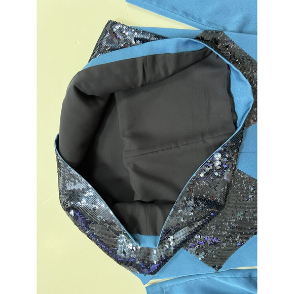 Tory Burch Lantilly Evening Blue Sequin Shift Tunic Dress Sz 10 NWT $795 - Picture 6 of 12